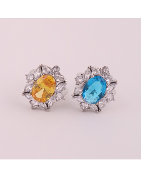 Δαχτυλίδι μονόπετρο με κρύσταλλο και ζιργκόν