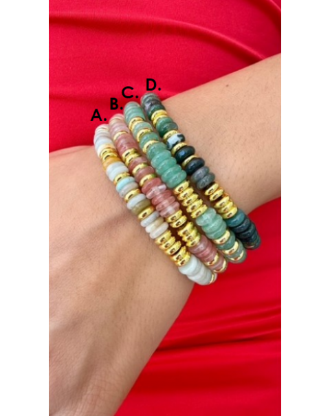 Βραχιόλι με ημιπολύτιμους λίθους 