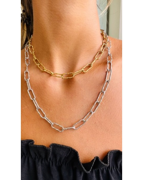 Κολιέ διπλό δίχρωμο