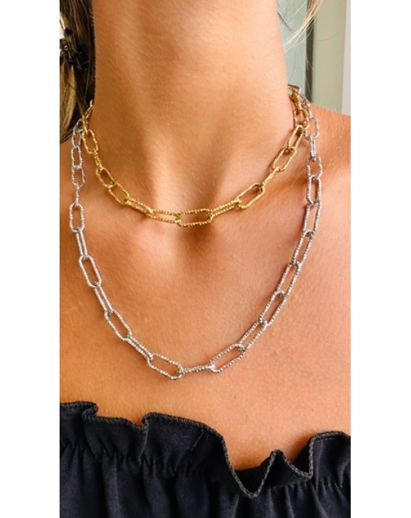 Κολιέ διπλό δίχρωμο