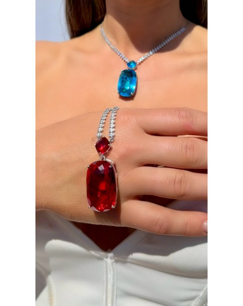 Κολιέ ριβιέρα με κρύσταλλο