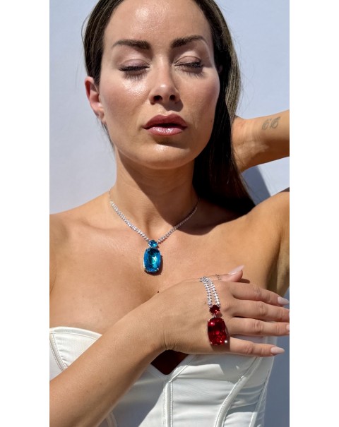 Κολιέ ριβιέρα με κρύσταλλο