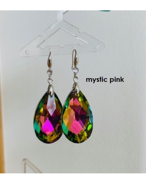 Σκουλαρίκια δάκρυ από ιριδίζον κρύσταλλο