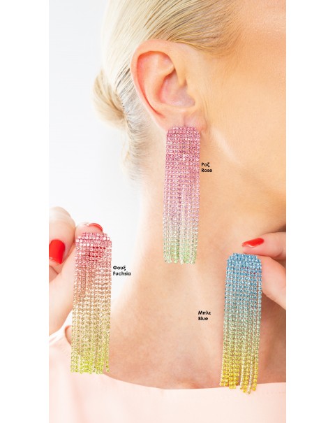 Σκουλαρίκια με degrade κρεμαστές ριβιέρες