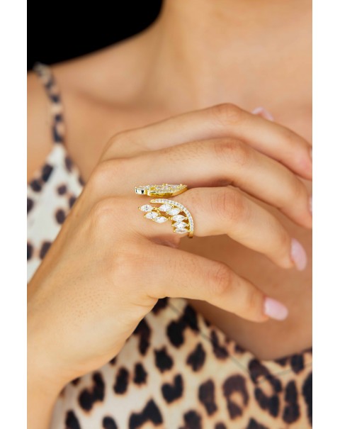 Δαχτυλίδι φτερά με ζιργκόν