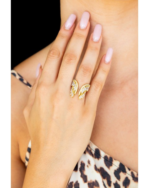 Δαχτυλίδι φτερά με ζιργκόν