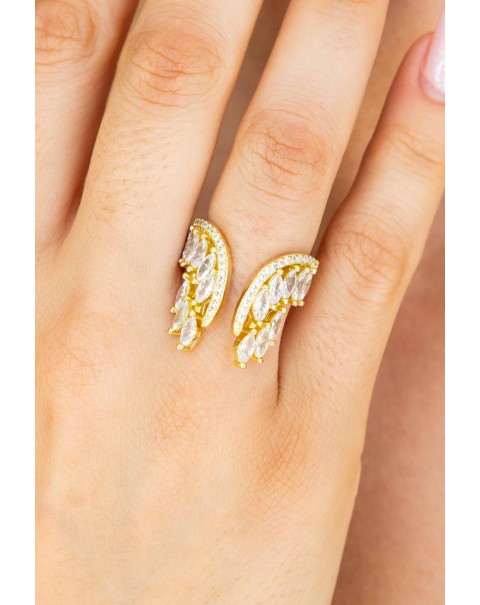 Δαχτυλίδι φτερά με ζιργκόν