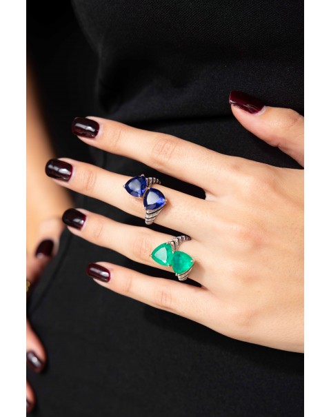 Δαχτυλίδι δάκρυα ασήμι 925 