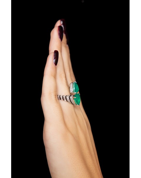 Δαχτυλίδι δάκρυα ασήμι 925 