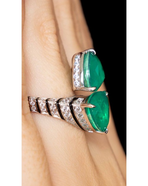 Δαχτυλίδι δάκρυα ασήμι 925 