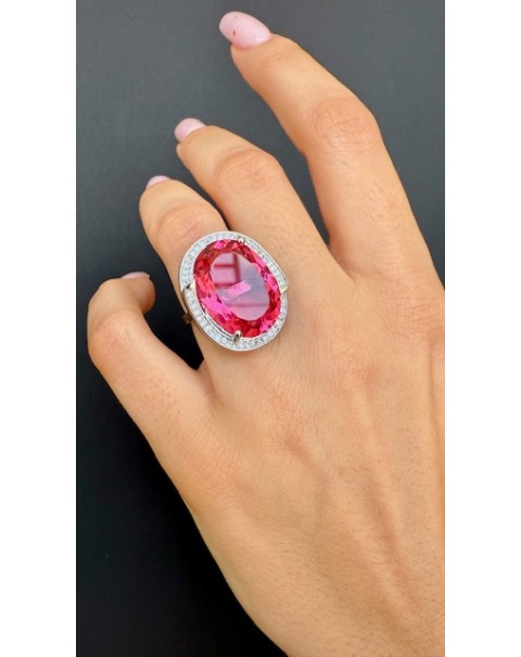 Οβάλ μονόπετρο δαχτυλίδι με ζιργκόν