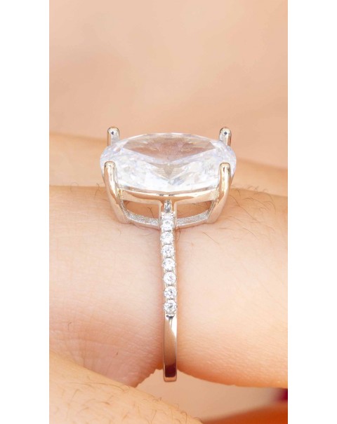 Μονόπετρο οβάλ δαχτυλίδι sterling silver 925