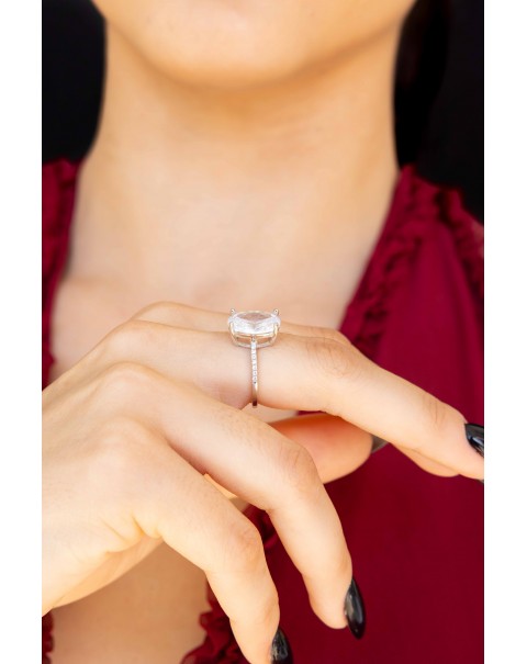 Μονόπετρο οβάλ δαχτυλίδι sterling silver 925