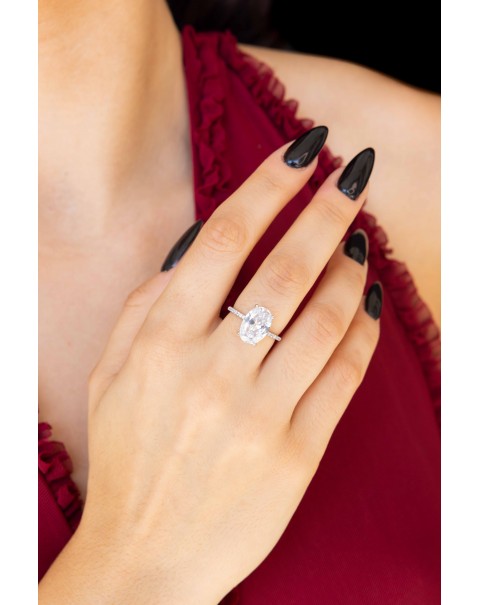 Μονόπετρο οβάλ δαχτυλίδι sterling silver 925