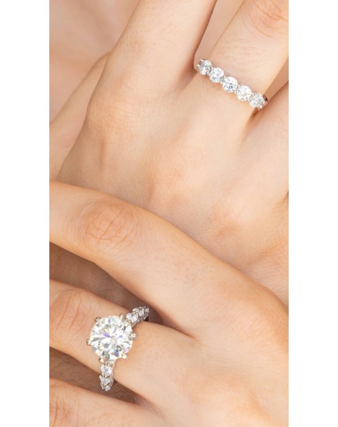 Δαχτυλίδι σειρέ μισόβερο με Μοϊσανίτη