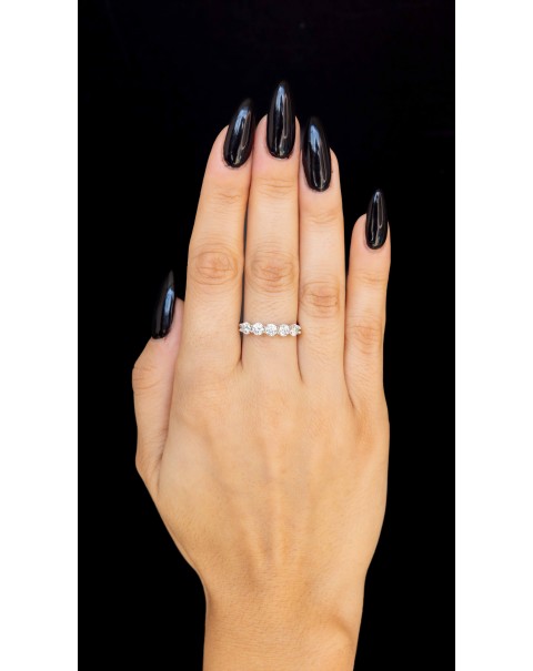 Δαχτυλίδι σειρέ μισόβερο με Μοϊσανίτη