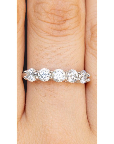 Δαχτυλίδι σειρέ μισόβερο με Μοϊσανίτη