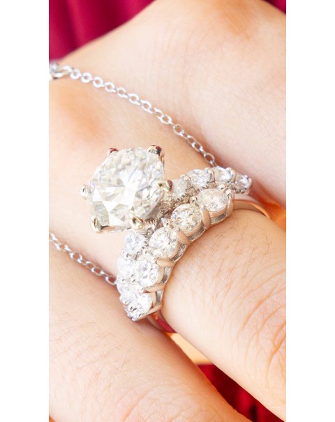 Δαχτυλίδι σειρέ μισόβερο με Μοϊσανίτη