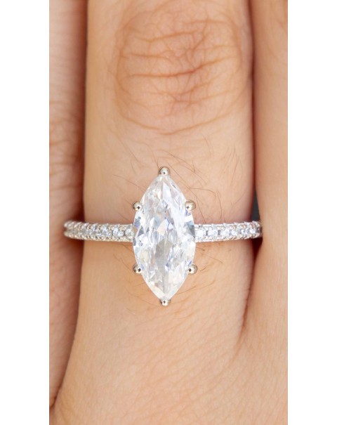 Μονόπετρο δαχτυλίδι sterling silver 925