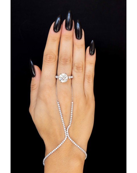 Μοϊσανίτης σε μονόπετρο δαχτυλίδι 