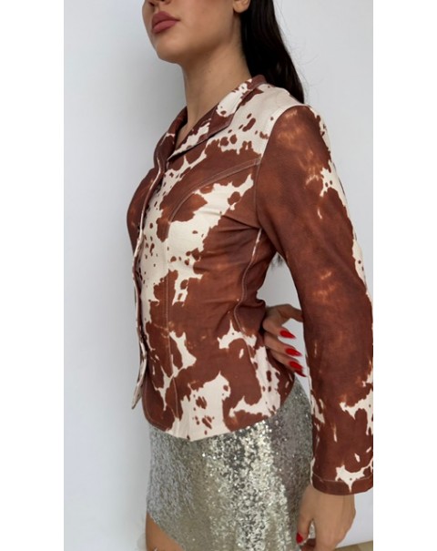 Jacket με cow print 
