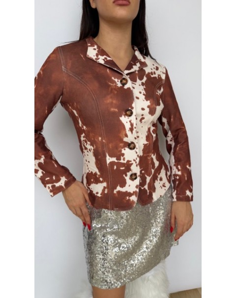 Jacket με cow print 