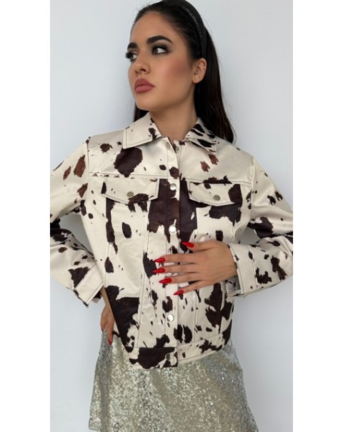 Jacket με cow print