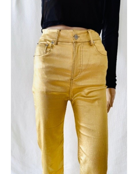 Παντελόνι πεντάτσεπο με γυαλιστερή επίστρωση