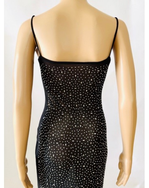 Μακρύ φόρεμα από φιλέ με στρας