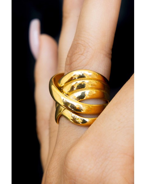 Δαχτυλίδι από ατσάλι με όψη πλεκτού