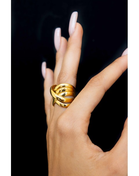 Δαχτυλίδι από ατσάλι με όψη πλεκτού