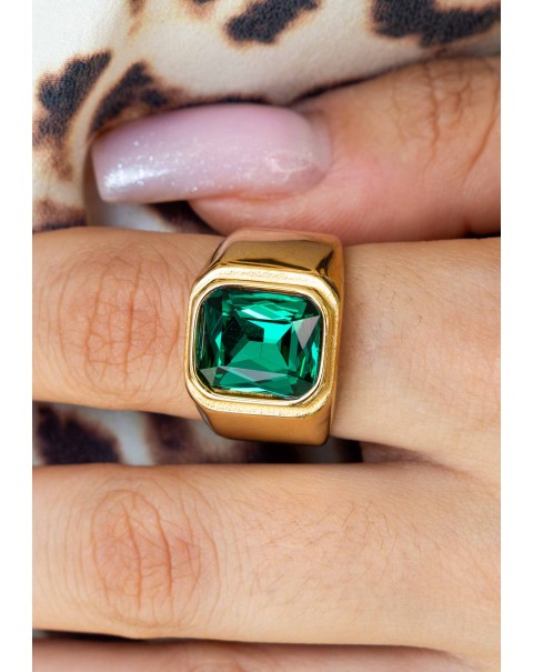 Δαχτυλίδι μονόπετρο ορθογώνιο