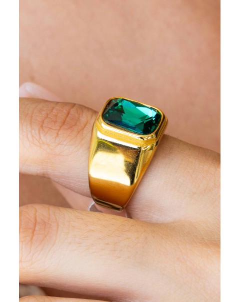 Δαχτυλίδι μονόπετρο ορθογώνιο