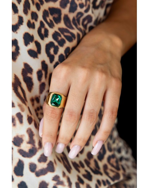 Δαχτυλίδι μονόπετρο ορθογώνιο