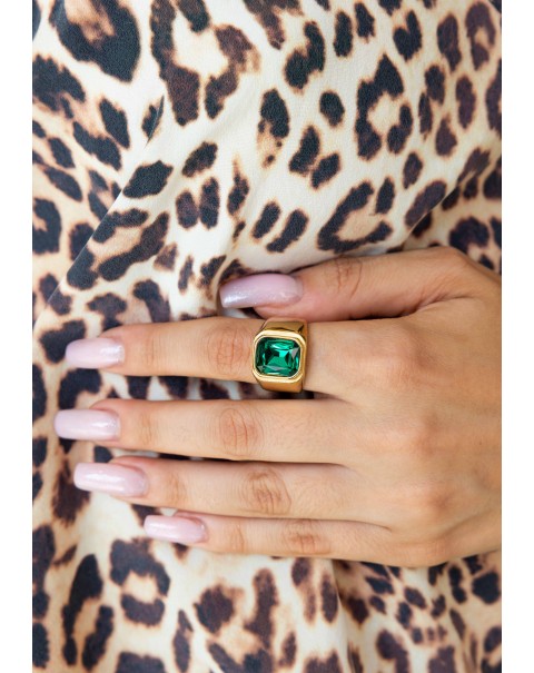 Δαχτυλίδι μονόπετρο ορθογώνιο