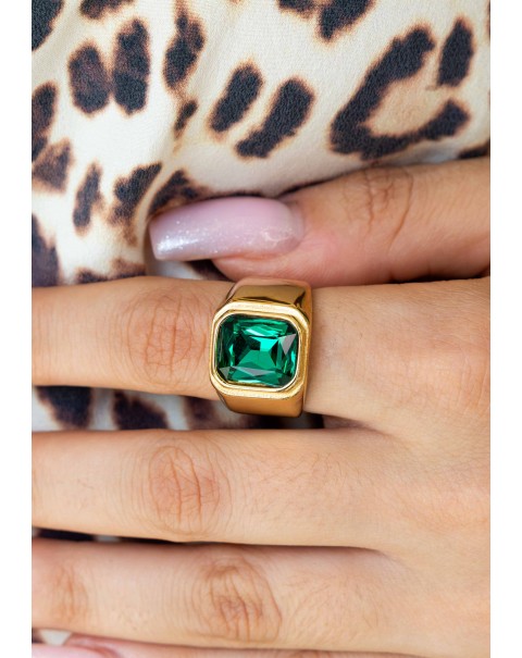 Δαχτυλίδι μονόπετρο ορθογώνιο