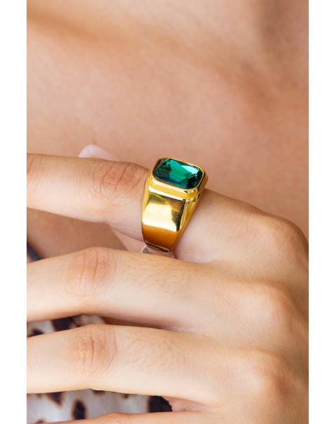 Δαχτυλίδι μονόπετρο ορθογώνιο