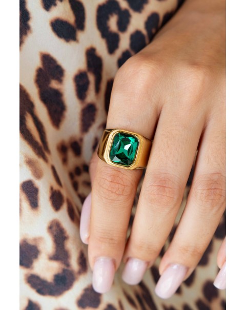 Δαχτυλίδι μονόπετρο ορθογώνιο