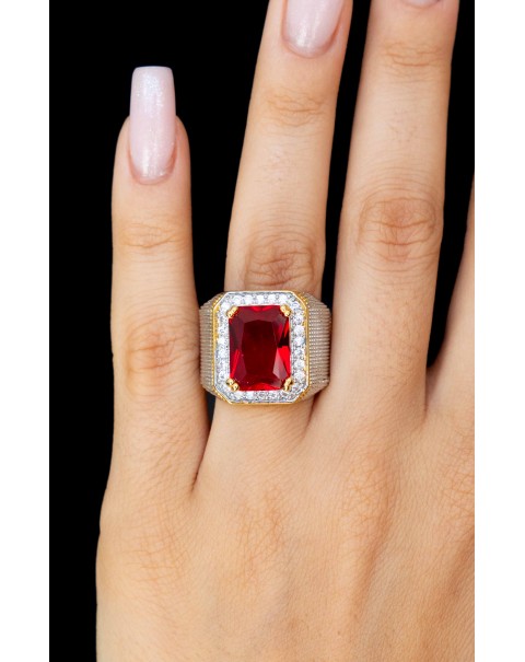 Δαχτυλίδι vintage φαρδύ μονόπετρο 