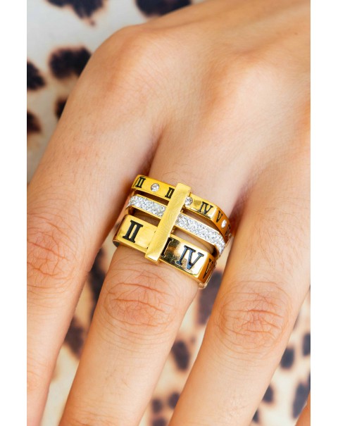 Τρίσειρο δαχτυλίδι με λατινικούς αριθμούς