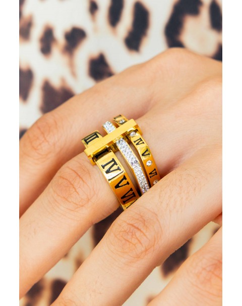 Τρίσειρο δαχτυλίδι με λατινικούς αριθμούς