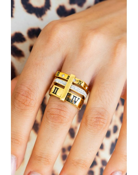 Τρίσειρο δαχτυλίδι με λατινικούς αριθμούς