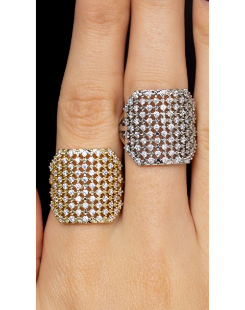 Δαχτυλίδι γεωμετρικό με ζιργκόν