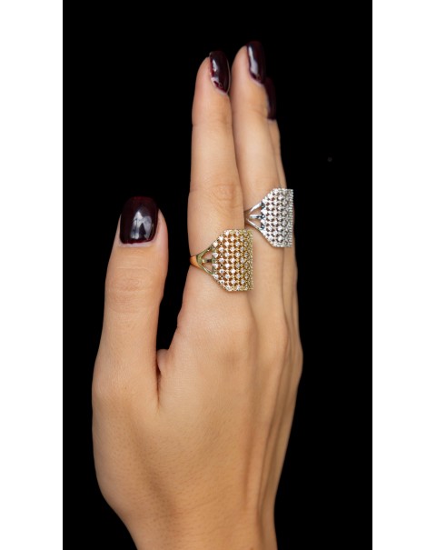 Δαχτυλίδι γεωμετρικό με ζιργκόν