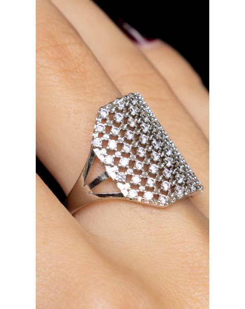 Δαχτυλίδι γεωμετρικό με ζιργκόν