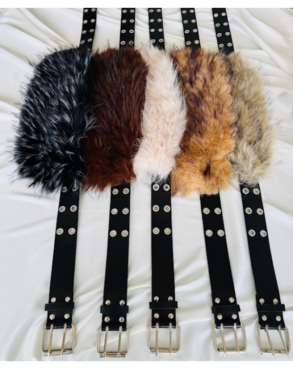 Ζώνη με συνθετική γούνα