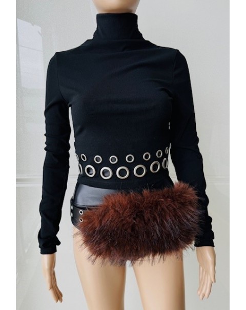 Ζώνη με συνθετική γούνα