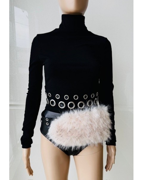 Ζώνη με συνθετική γούνα