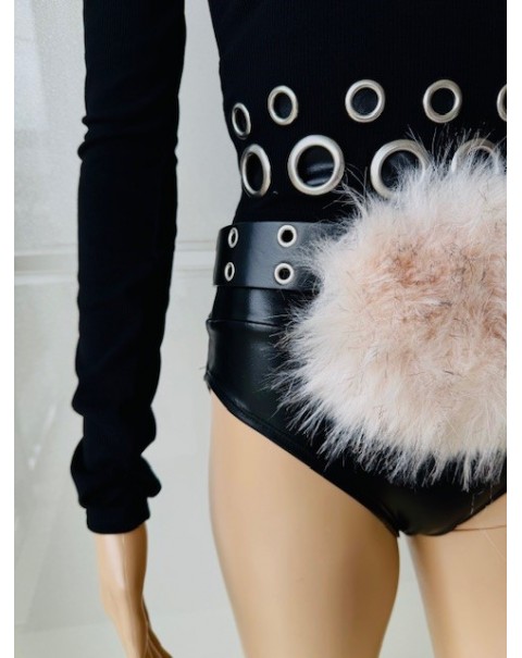 Ζώνη με συνθετική γούνα