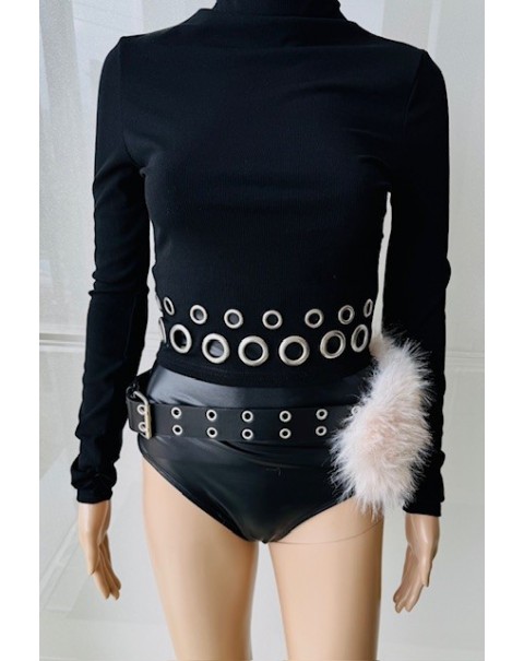 Ζώνη με συνθετική γούνα